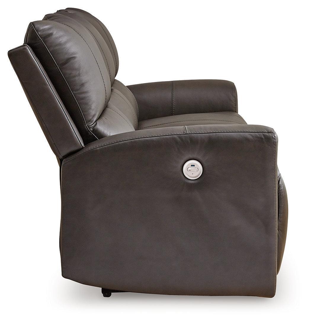 Boxmere Storm Leather Power Reclining Sofa