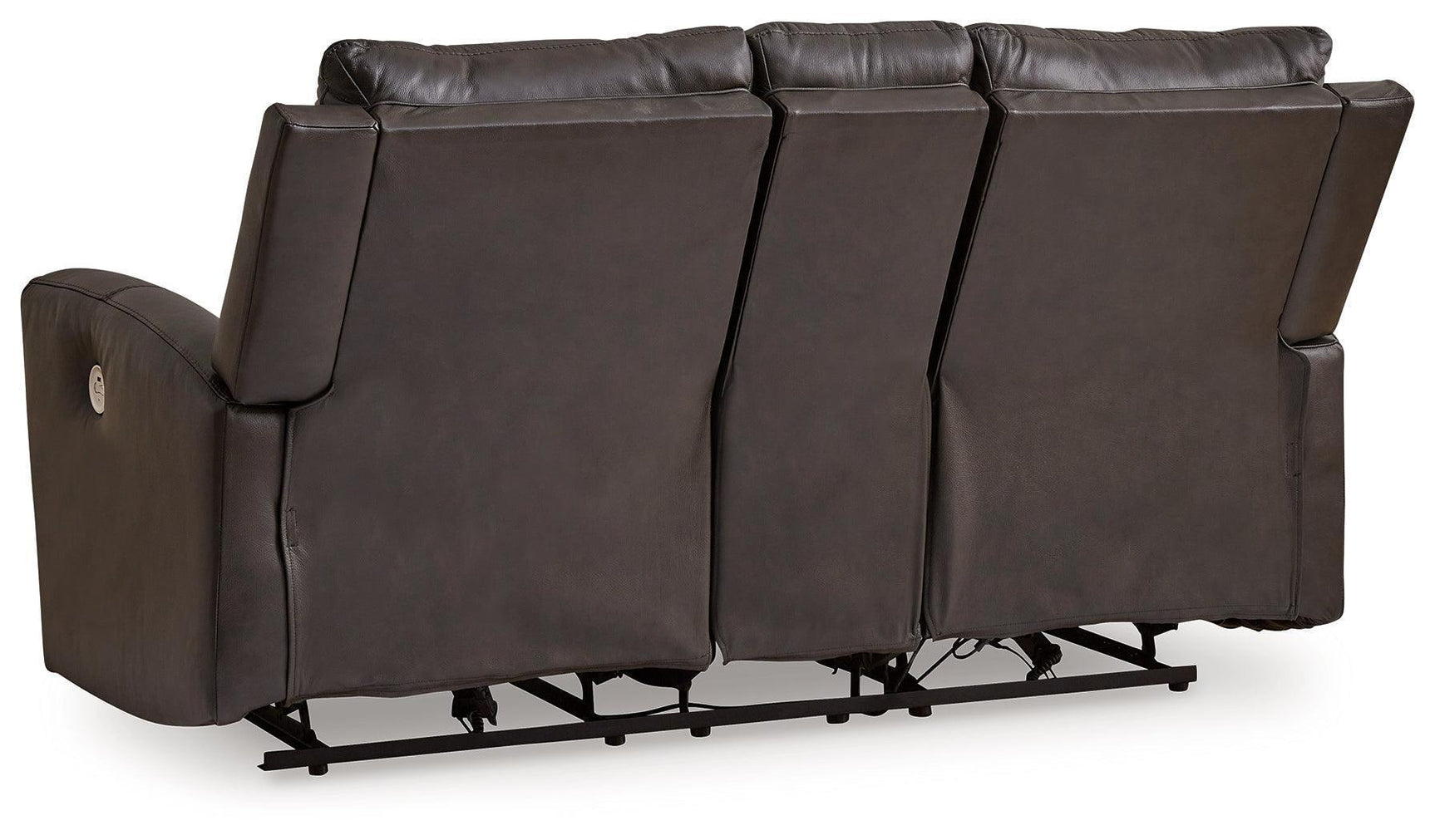 Boxmere Storm Leather Power Reclining Loveseat with Console