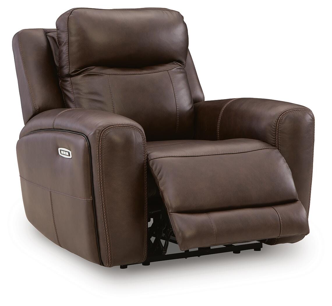 Gravier Cordova Leather Power Recliner angled view