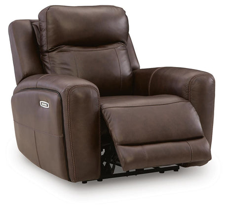 Gravier Cordova Leather Power Recliner angled view