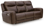 Gravier Cordova Leather Power Reclining Sofa angled view