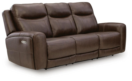 Gravier Cordova Leather Power Reclining Sofa angled view