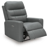 Pennacle Pier Tideon Leather Power Recliner angled view