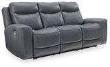 Mindanao Steel Leather Power Reclining Sofa