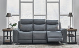 Mindanao Steel Leather Power Reclining Sofa