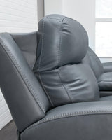 Mindanao Steel Leather Power Reclining Sofa