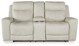 Mindanao Coconut Leather Power Reclining Loveseat With Console