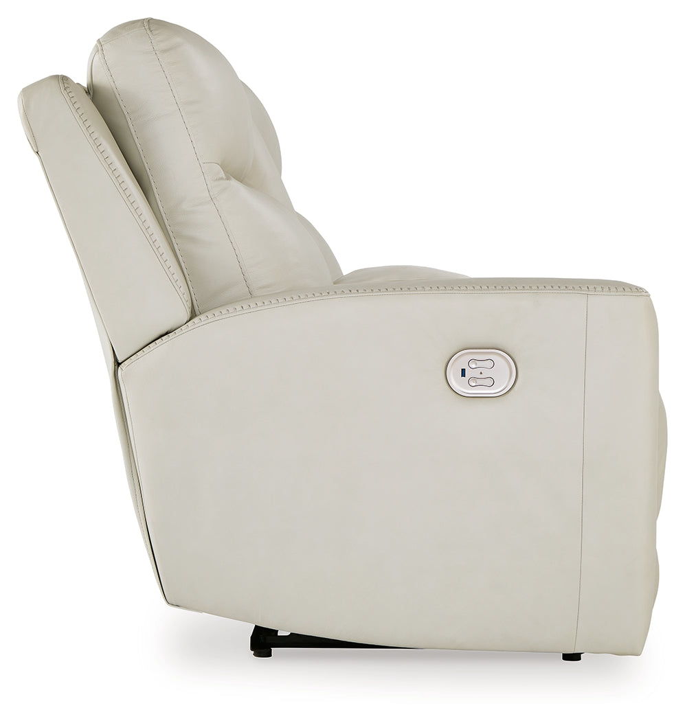 Mindanao Coconut Leather Power Reclining Loveseat With Console