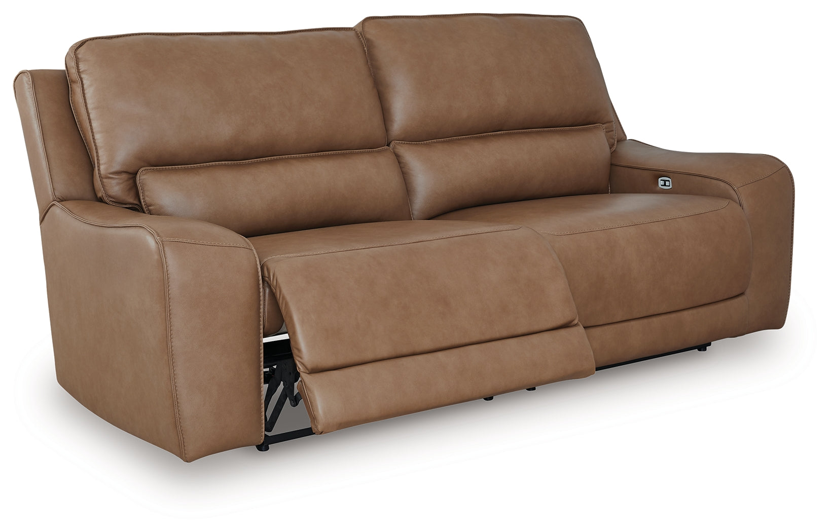 DeepWakes Caramel Leather Power Reclining Sofa