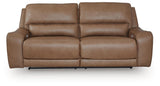 DeepWakes Caramel Leather 2-Piece Reclining Loveseat view 2