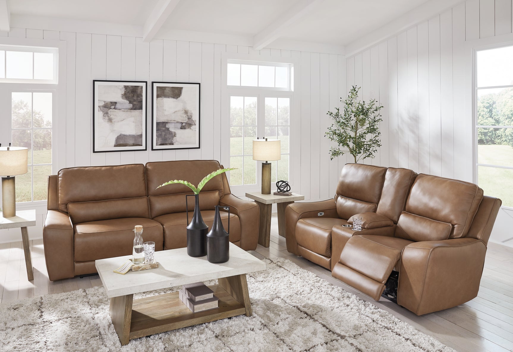 DeepWakes Caramel Sofa and Loveseat