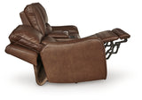 DeepWakes Canyon Leather Power Reclining Loveseat with Console