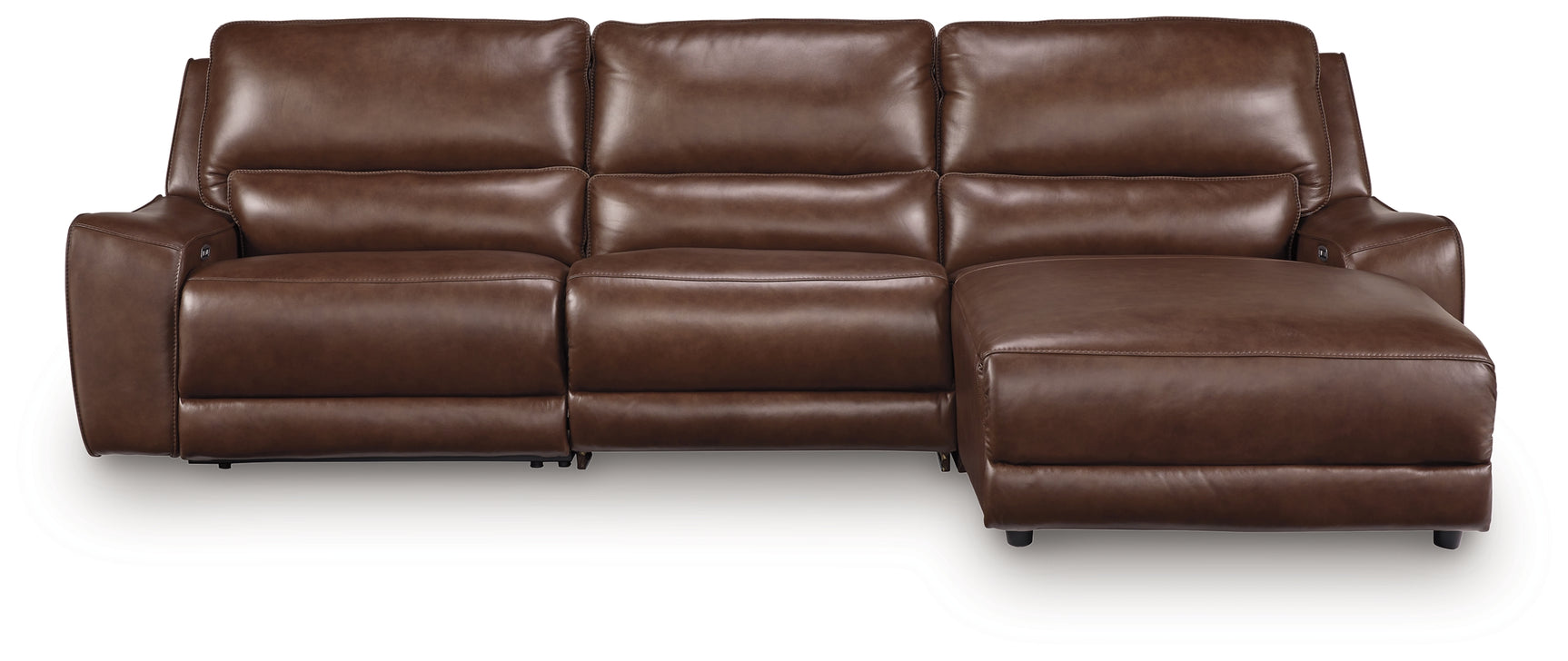 DeepWakes Canyon Leather 3-Piece Reclining Sofa Chaise
