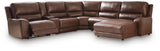 DeepWakes Canyon Leather 6-Piece Power Reclining Sectional with Chaise