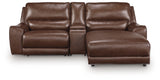 DeepWakes Canyon Leather 3-Piece Power Reclining Sectional with Chaise
