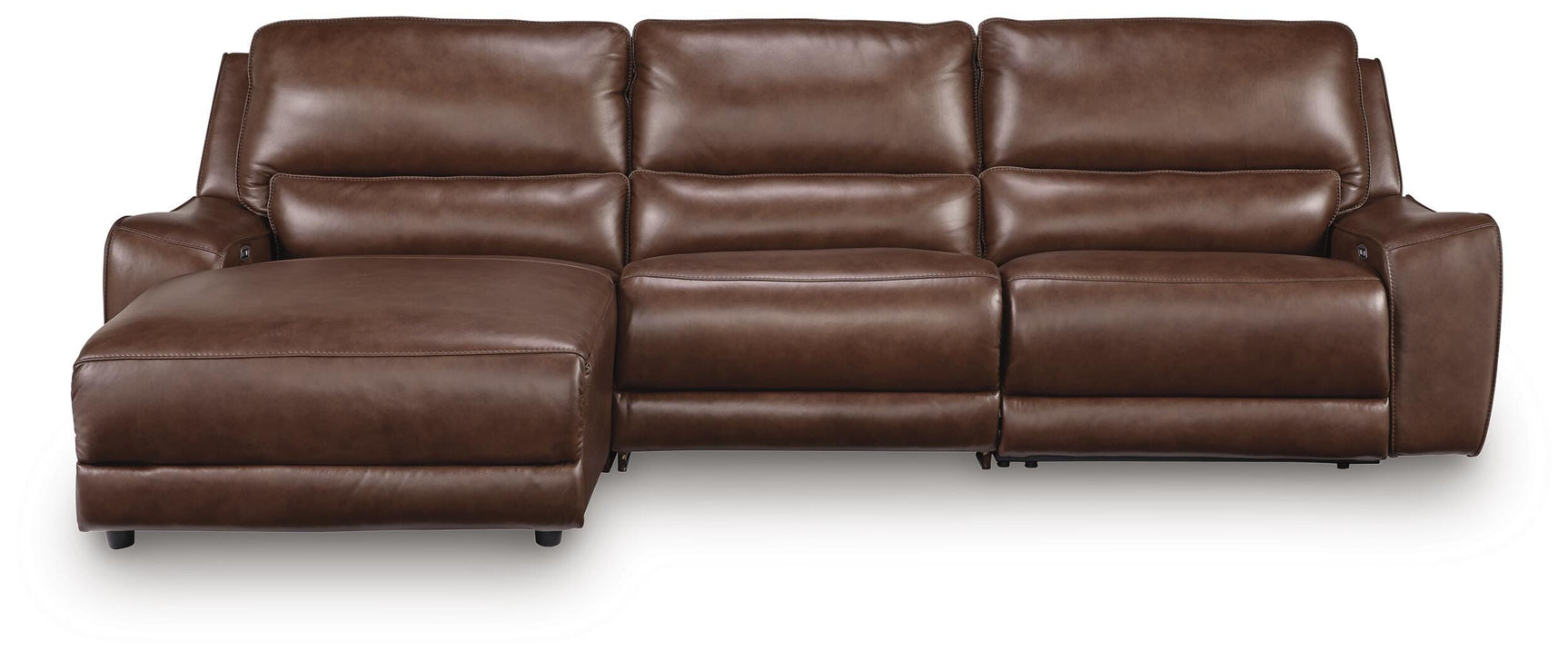 DeepWakes Canyon Leather 3-Piece Reclining Sofa Chaise