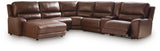 DeepWakes Canyon Leather 6-Piece Power Reclining Sectional with Chaise