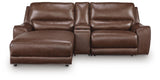 DeepWakes Canyon Leather 3-Piece Power Reclining Sectional with Chaise