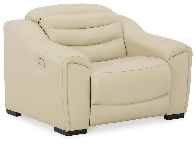 Center Cream Line 3-Piece Sectional With Recliner