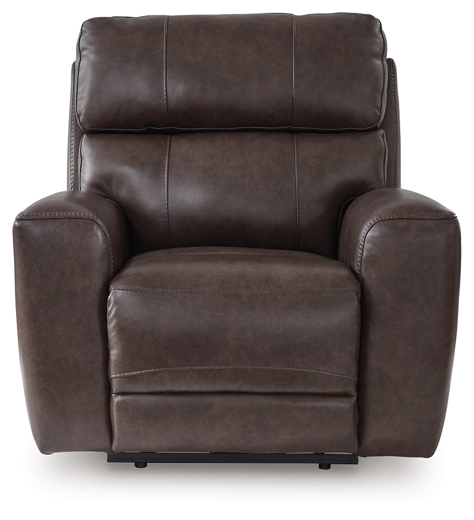 Crossplex Smoke Leather Power Recliner