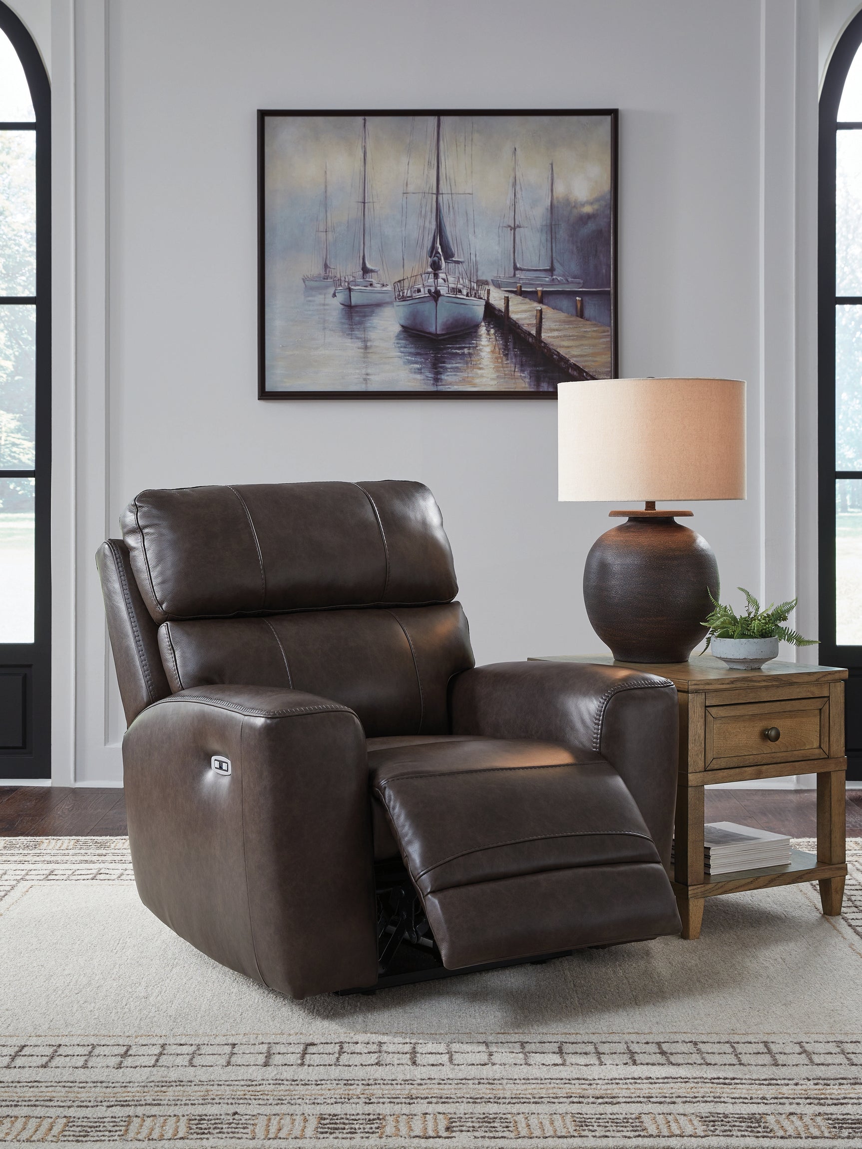 Crossplex Smoke Leather Power Recliner