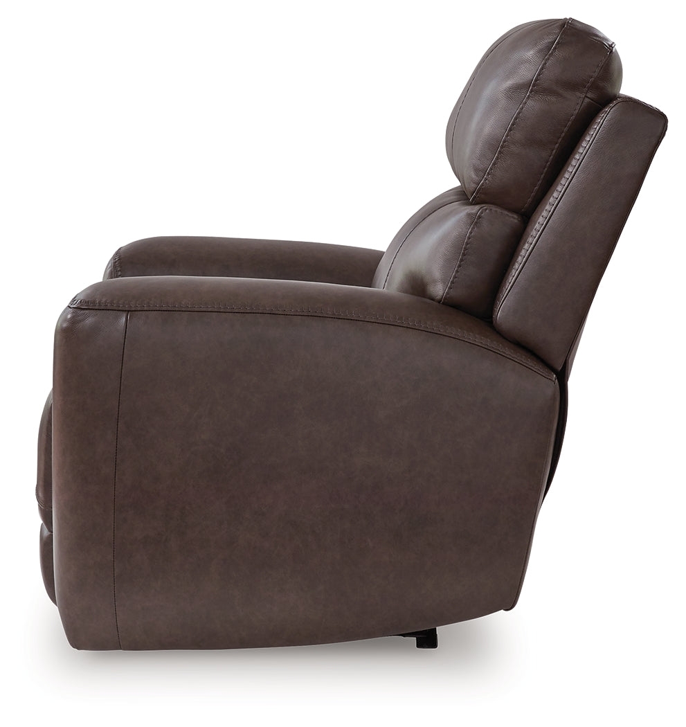 Crossplex Smoke Leather Power Recliner