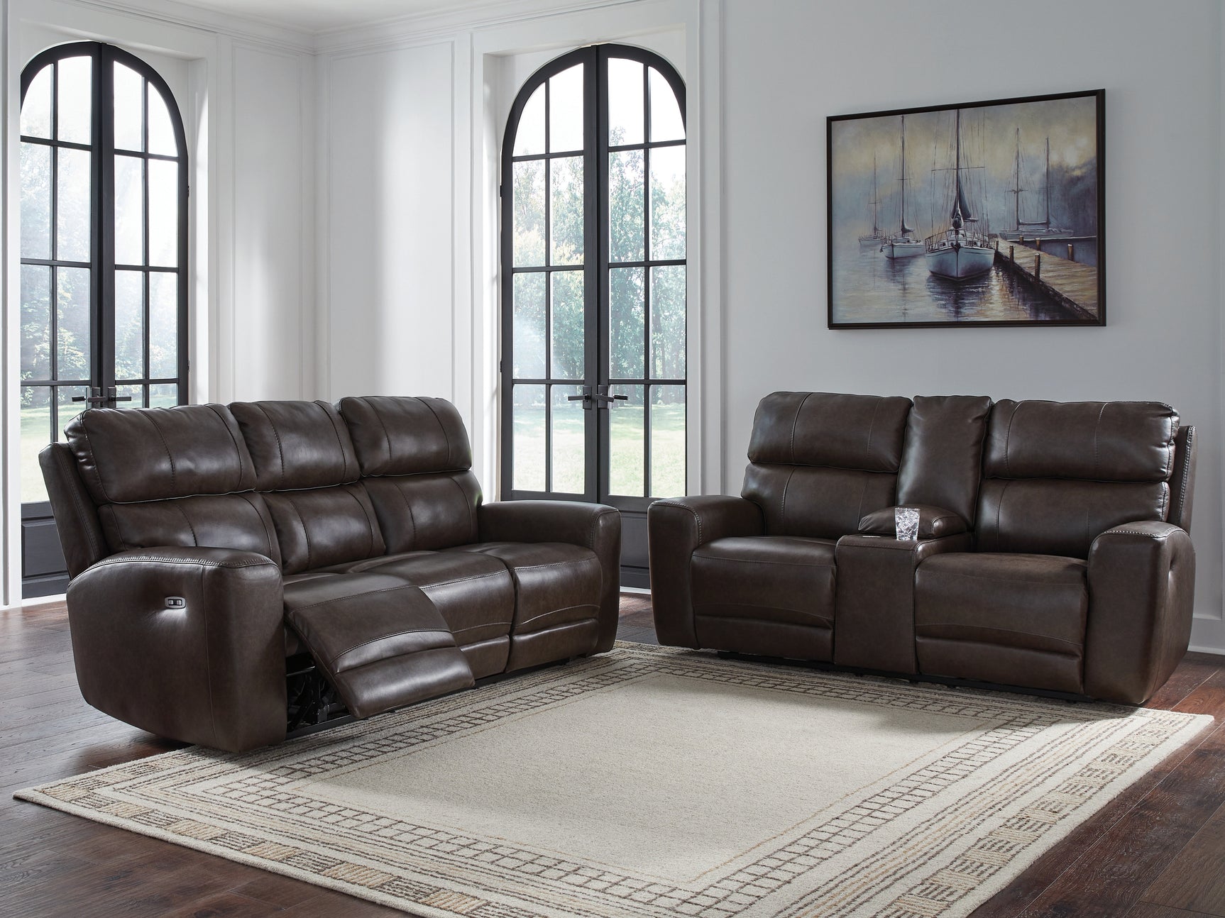 Crossplex Smoke Sofa and Loveseat
