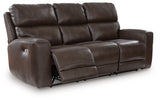 Crossplex Smoke Leather Power Reclining Sofa