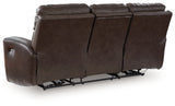 Crossplex Smoke Leather Power Reclining Sofa