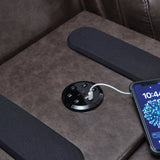 Crossplex Smoke Leather Power Reclining Sofa