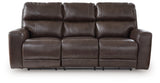 Crossplex Smoke Leather Power Reclining Sofa