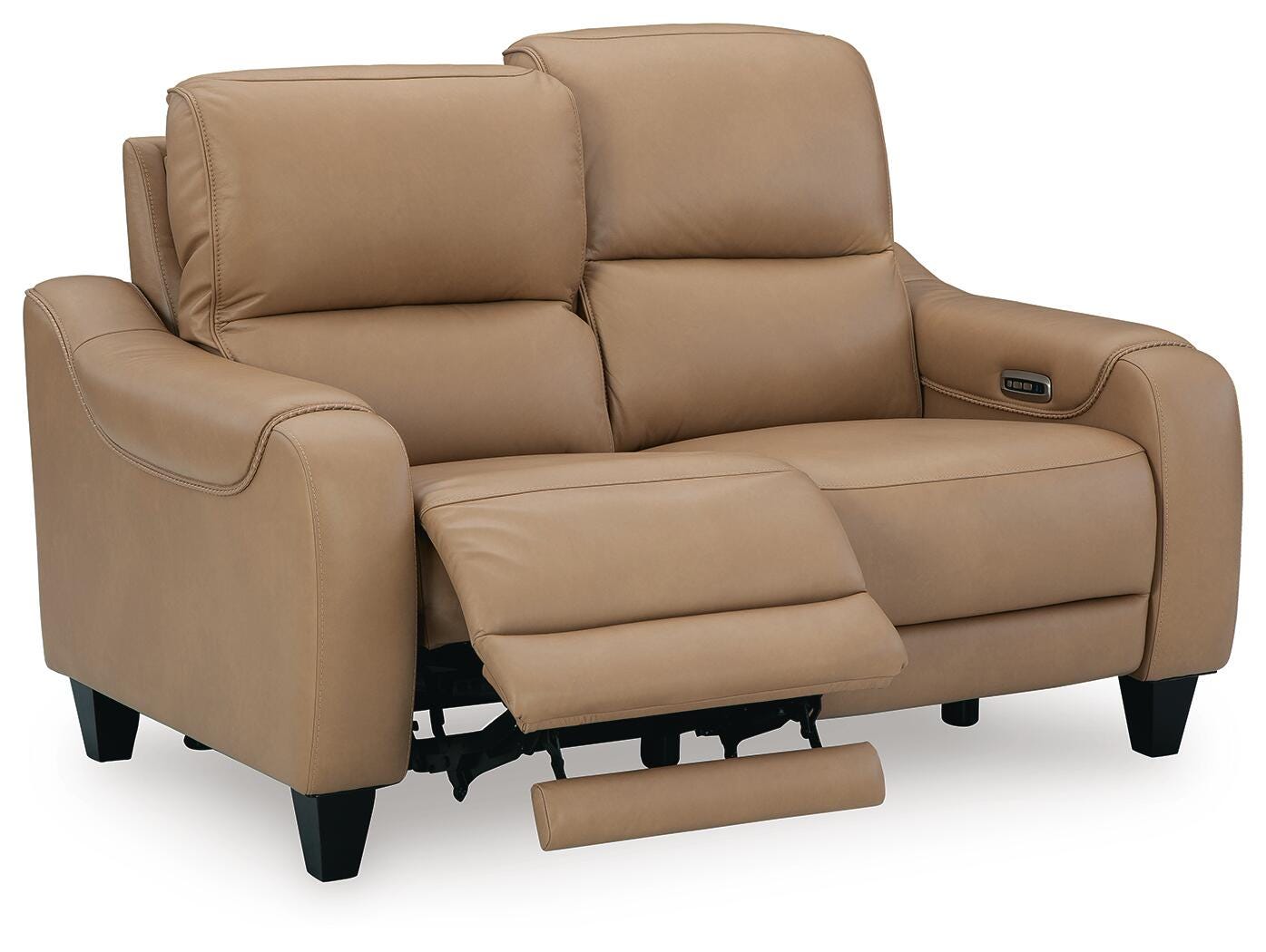 Mosswell Toffee Leather Power Reclining Loveseat