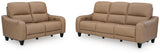 Mosswell Toffee Sofa and Loveseat