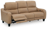 Mosswell Toffee Leather Power Reclining Sofa