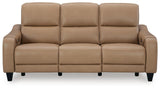 Mosswell Toffee Leather Power Reclining Sofa
