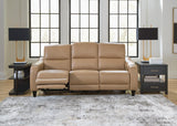 Mosswell Toffee Leather Power Reclining Sofa