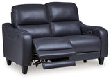 Mercomatic Ocean Leather Power Reclining Loveseat