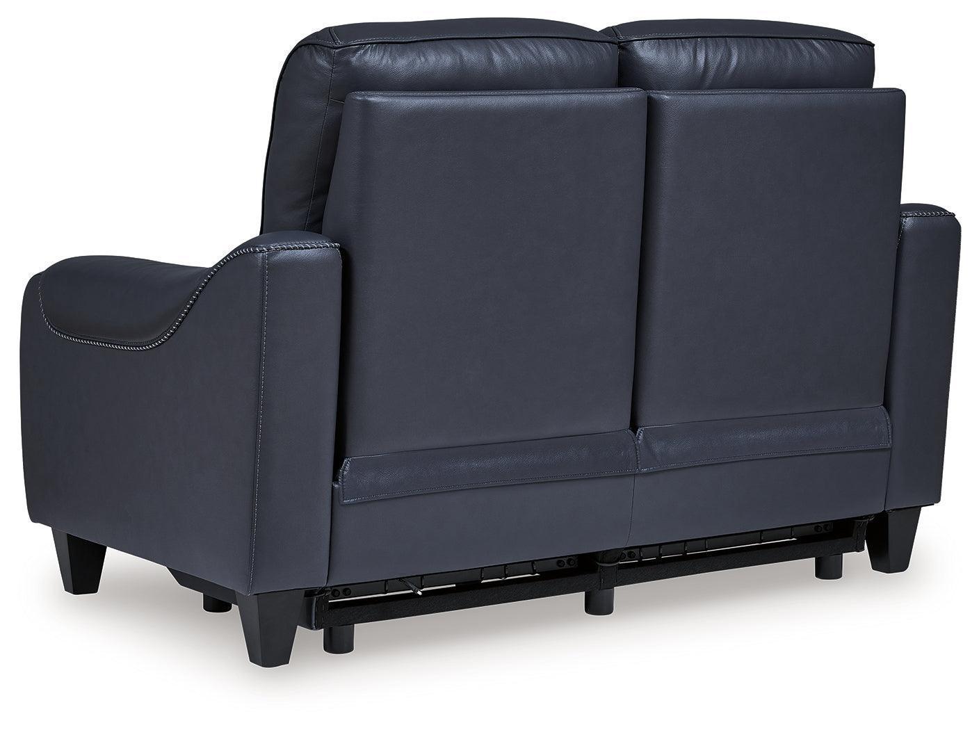 Mercomatic Ocean Leather Power Reclining Loveseat
