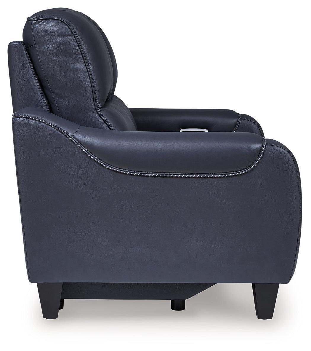 Mercomatic Ocean Leather Power Reclining Loveseat