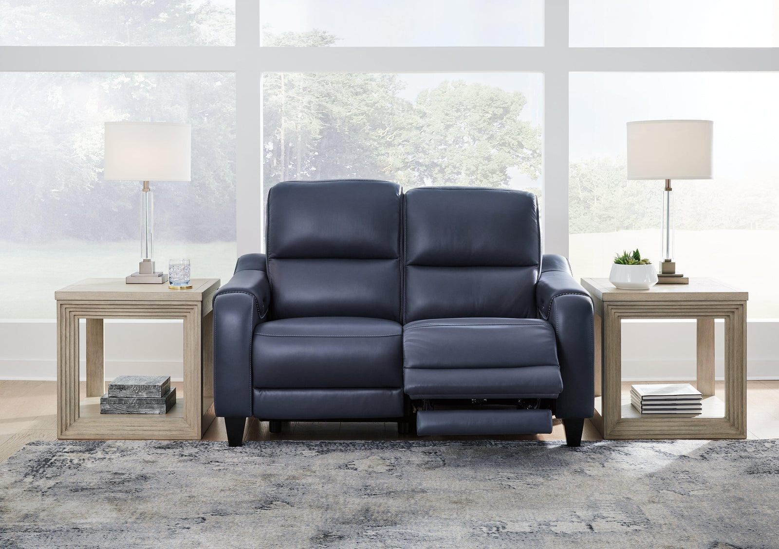 Mercomatic Ocean Leather Power Reclining Loveseat