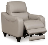 Mercomatic Gray Leather Power Recliner