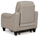 Mercomatic Gray Leather Power Recliner
