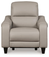 Mercomatic Gray Leather Power Recliner