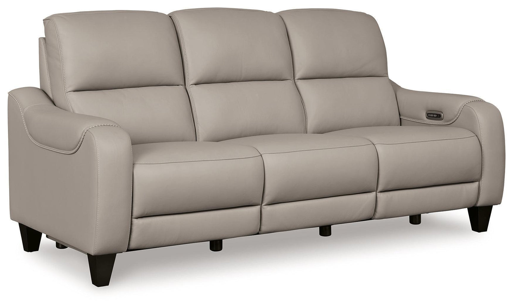 Mercomatic Gray Leather Power Reclining Sofa