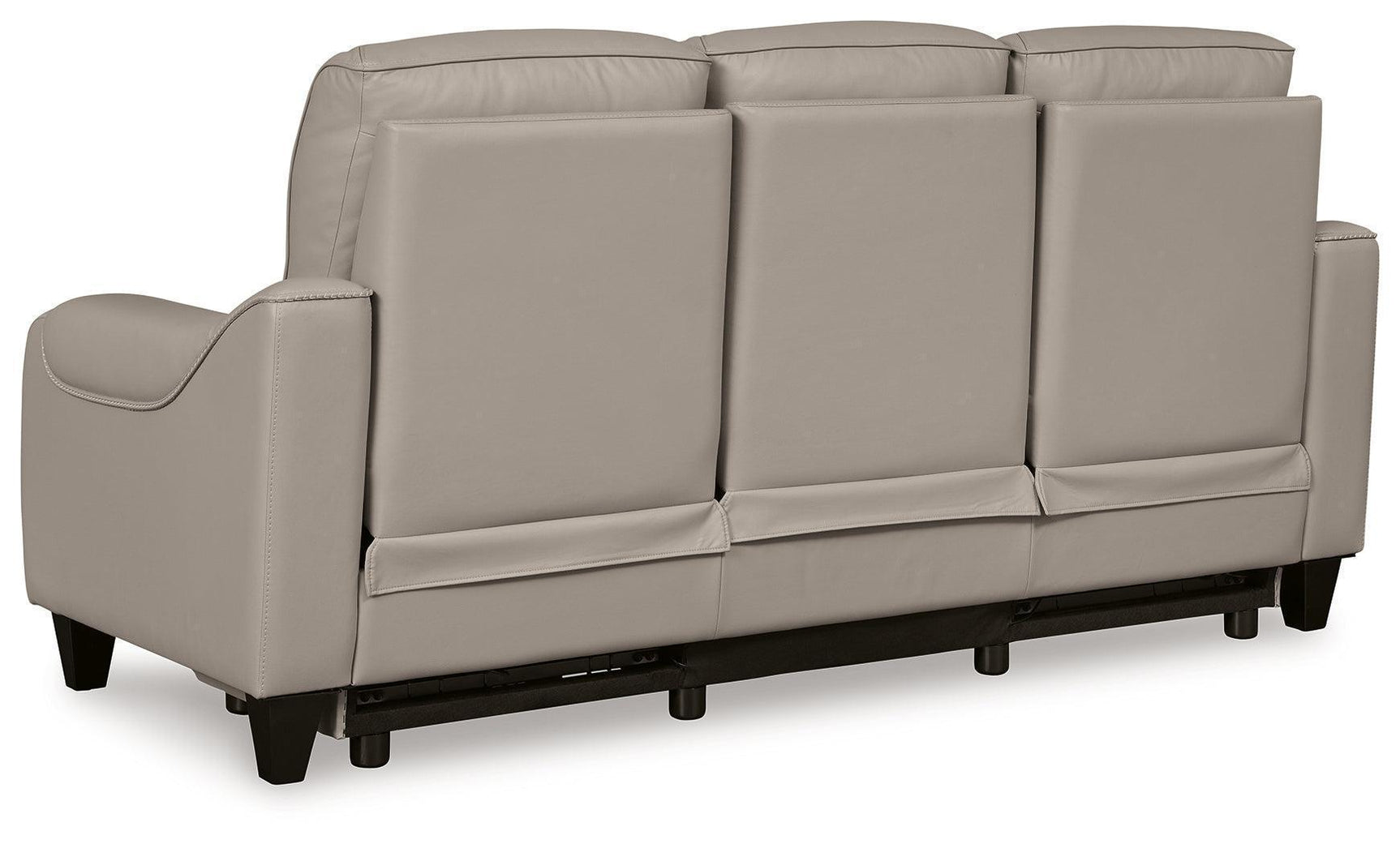 Mercomatic Gray Leather Power Reclining Sofa