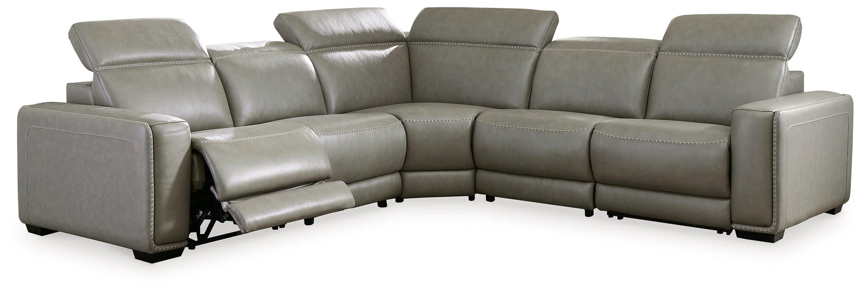 Correze Gray 5-Piece Power Reclining Sectional - Ella Furniture