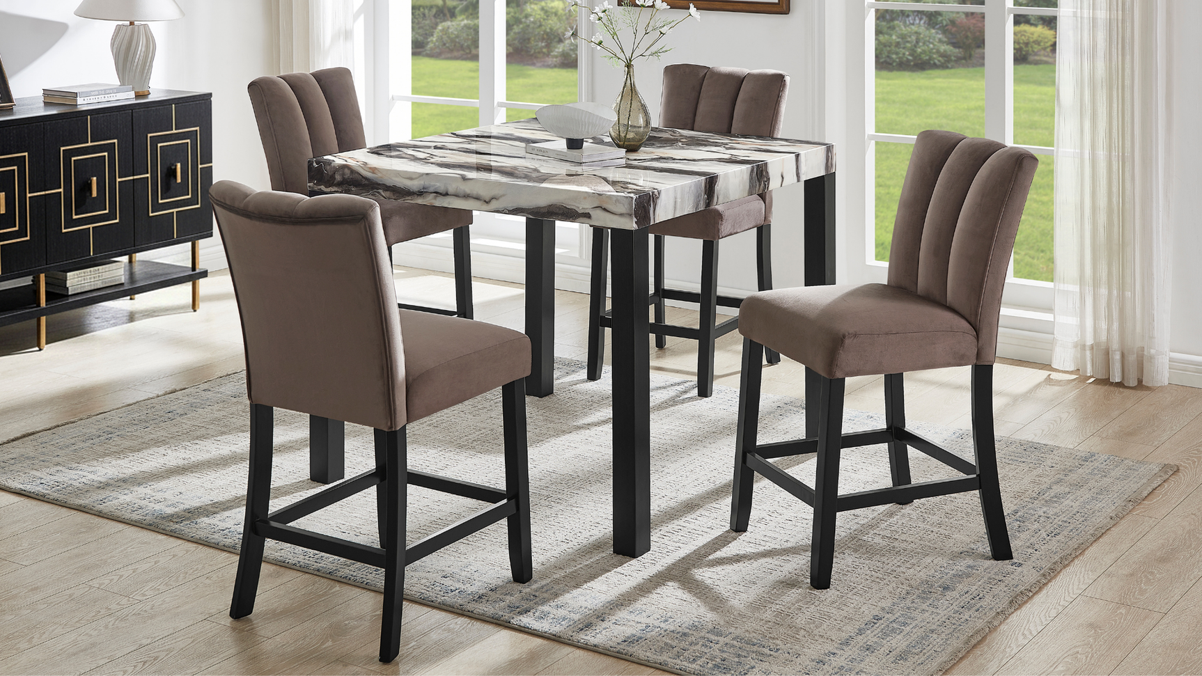 Cosmo Brown Counter Height Set