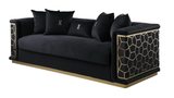 Stella Black Sofa, Loveseat, and Chair Set with Pillows Included view 3