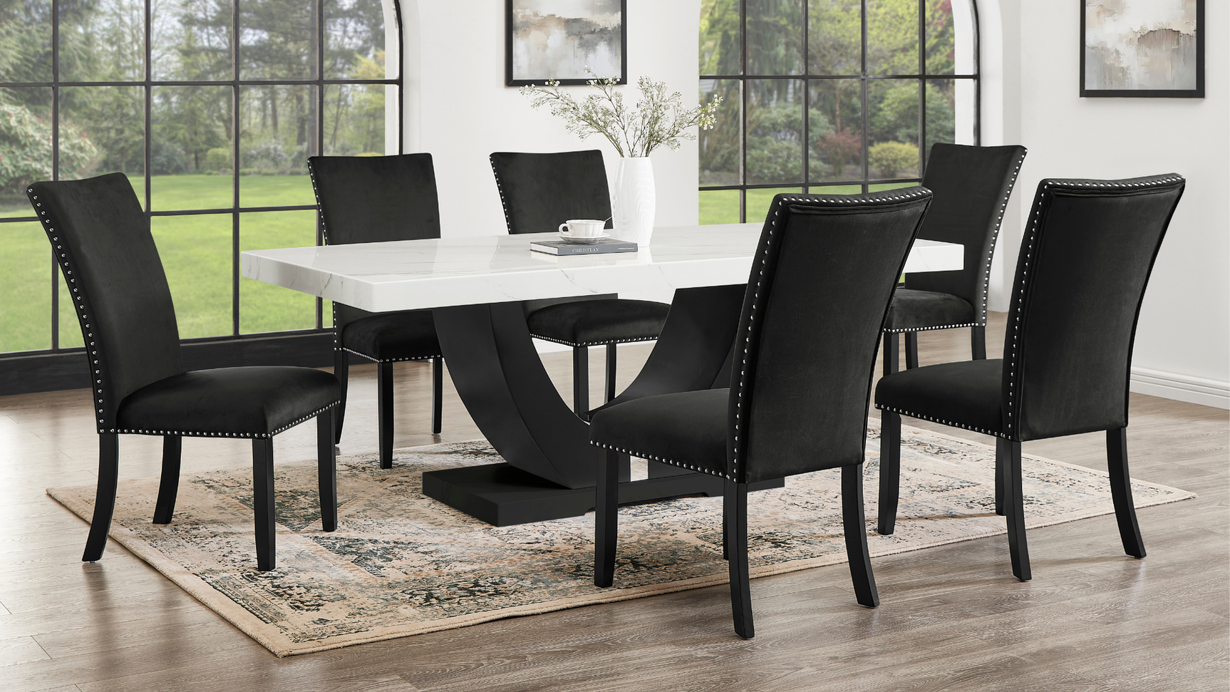 Larry Black Rectangular Dining Room Set