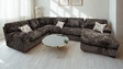 Austin Chocolate Thick Stripe Fabric 3-Piece Sectional from Ella Furniture